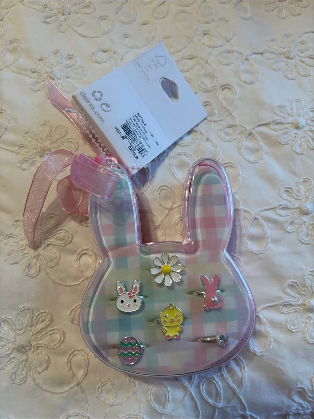 Claire's Pastel Bunny Jewelry & Hair Clip Set - Pink, Blue, Purple